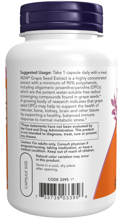Grape Seed Extract, Maximum Strength 500 mg Veg Capsules