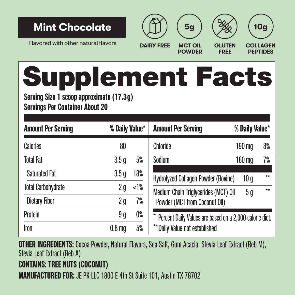 Grass-Fed Collagen + MCT Oil, Dairy Free, Coffee Creamer: Chocolate-AlchePharma