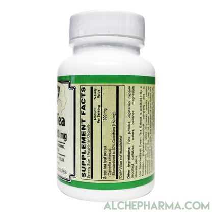 Green Tea Extract 300mg- (Water Extracted, Solvent Free, European Standardized) and 150mg Catechins per VegCap-Herb-AlchePharma
