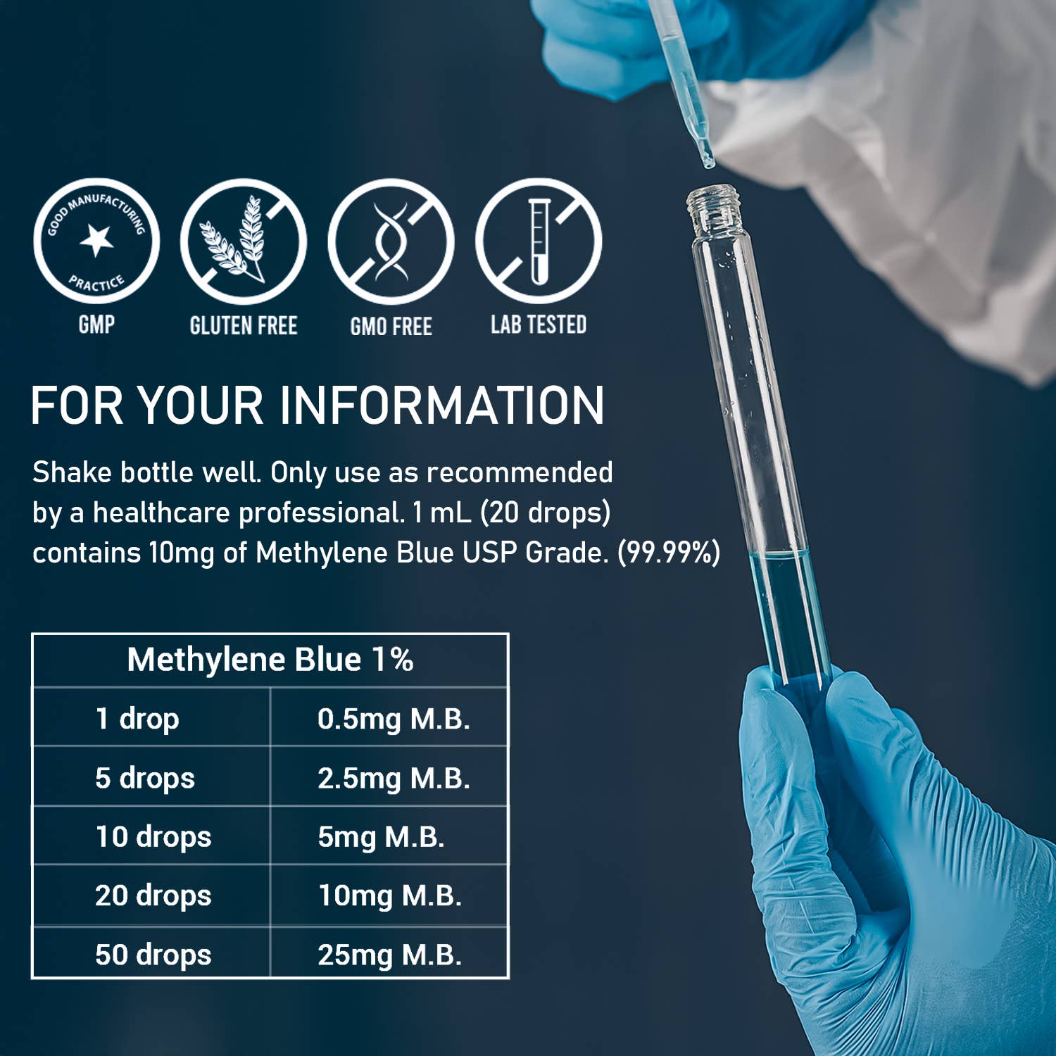 HARMONIFY Methylene Blue 50 ML (1.69 FL OZ) USP Grade %1-AlchePharma