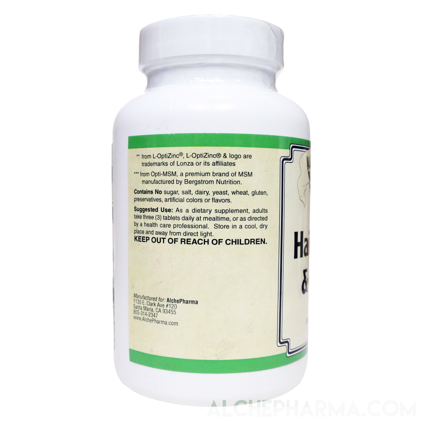 Hair, Skin, & Nails- Comprehensive Hair, Skin and Nails Multivitamin Formula- 90 Tablets-AlchePharma