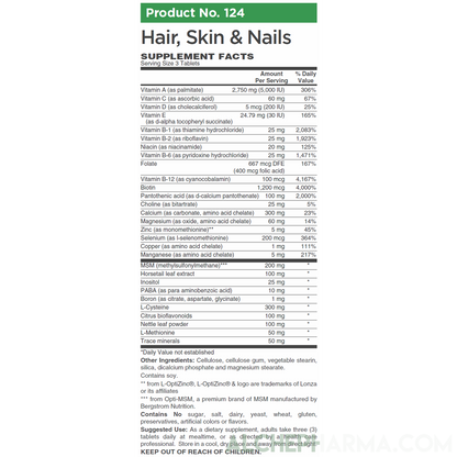 Hair, Skin, & Nails- Comprehensive Hair, Skin and Nails Multivitamin Formula- 90 Tablets-AlchePharma