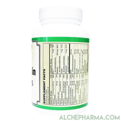 Hair, Skin, & Nails- Comprehensive Hair, Skin and Nails Multivitamin Formula- 90 Tablets-AlchePharma