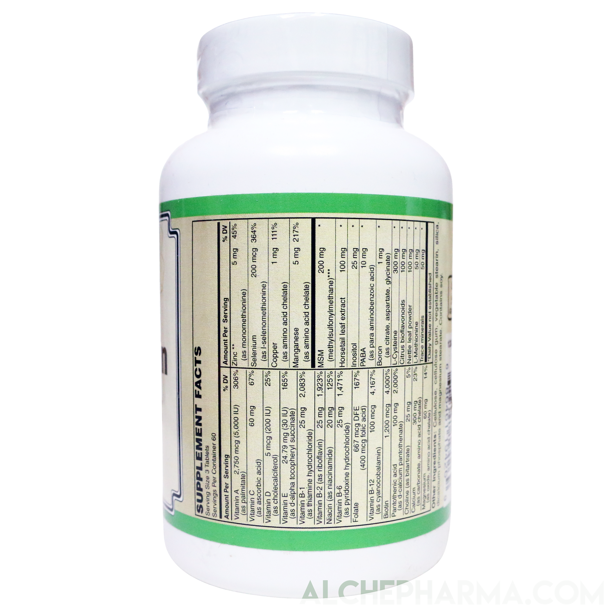 Hair, Skin, & Nails- Comprehensive Hair, Skin and Nails Multivitamin Formula- 90 Tablets-AlchePharma