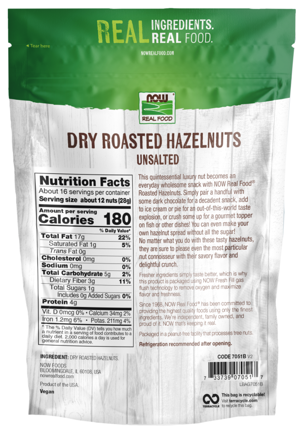Hazelnuts, Dry Roasted & Unsalted