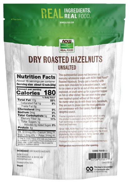 Hazelnuts, Dry Roasted & Unsalted