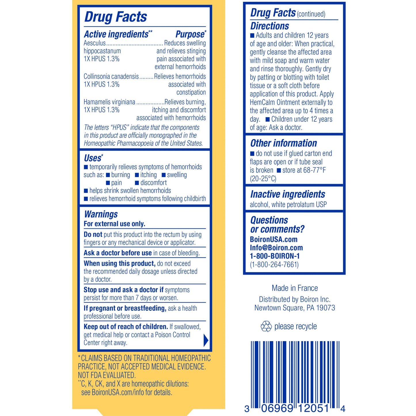 HemCalm® Ointment - Homeopathic Hemorrhoid Relief