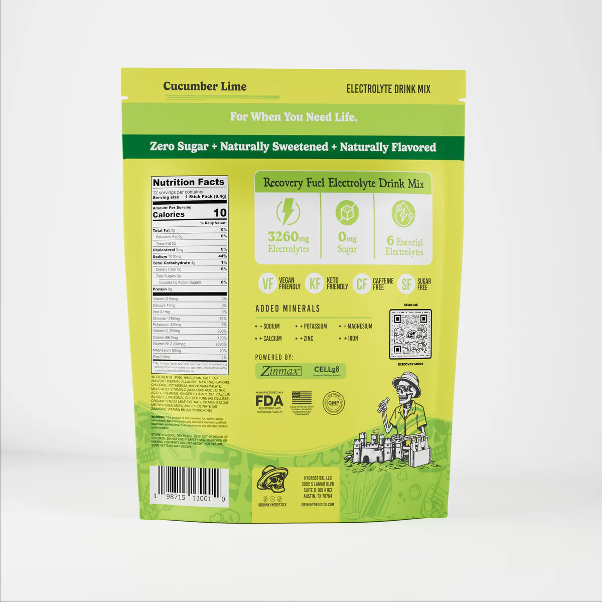 Electrolyte Hydration Mix Cucumber Lime 8.4g