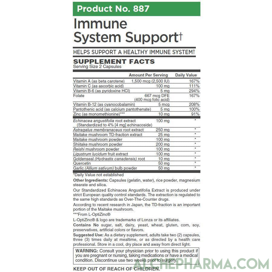 Immune System Support - Advanced Comprehensive European Standardized Herbal formula-AlchePharma