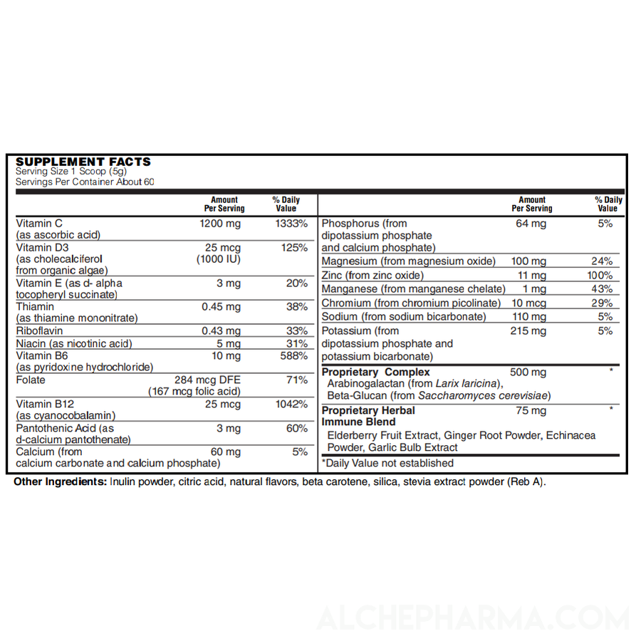 ImmunoLYTE Fizz ( 500 mg Proprietary Complex with Arabinogalactan (from Larix laricina) and Beta-Glucan (from Saccharomyces cerevisiae)-Vitamins & Supplements-AlchePharma