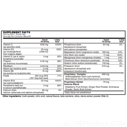 ImmunoLYTE Fizz ( 500 mg Proprietary Complex with Arabinogalactan (from Larix laricina) and Beta-Glucan (from Saccharomyces cerevisiae)-Vitamins & Supplements-AlchePharma