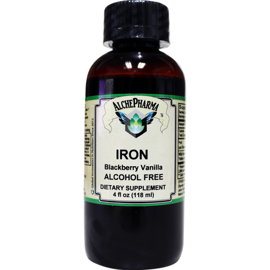 Iron Liquid ( Gentle High Absorption Ferrous Bisglycinate Chelate) Blackberry Vanilla 4 fl oz 24 servings-Minerals-AlchePharma