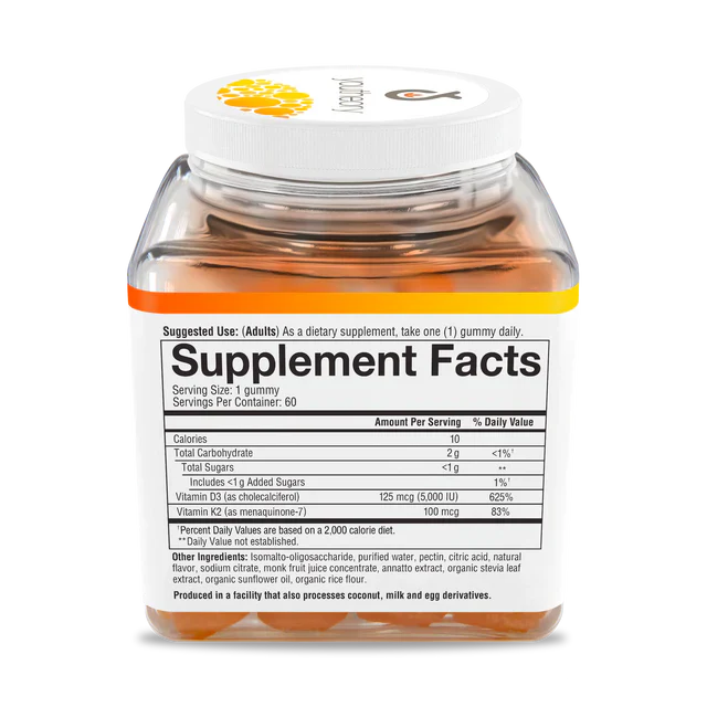 K2D3 60 Veg Gummies (Peach - Low Sugar)-Vitamins-AlchePharma