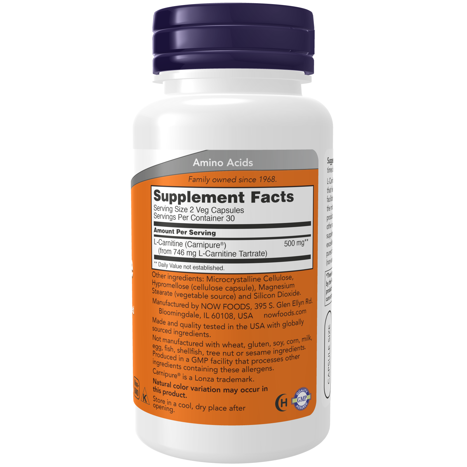 L-Carnitine 250 mg Veg Capsules-Amino Acids-AlchePharma