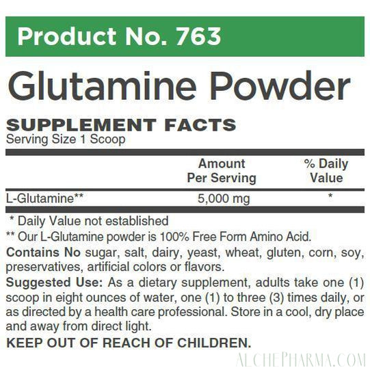 L-Glutamine 100% Pure Free Form Powder - No Other Ingredients-amino acid-AlchePharma