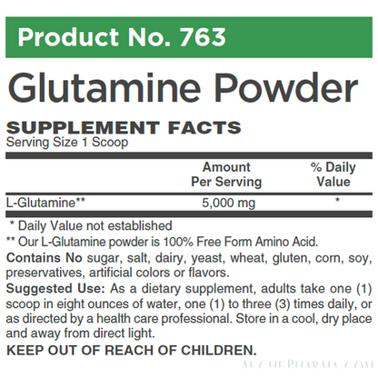 L-Glutamine 100% Pure Free Form Powder - No Other Ingredients-amino acid-AlchePharma