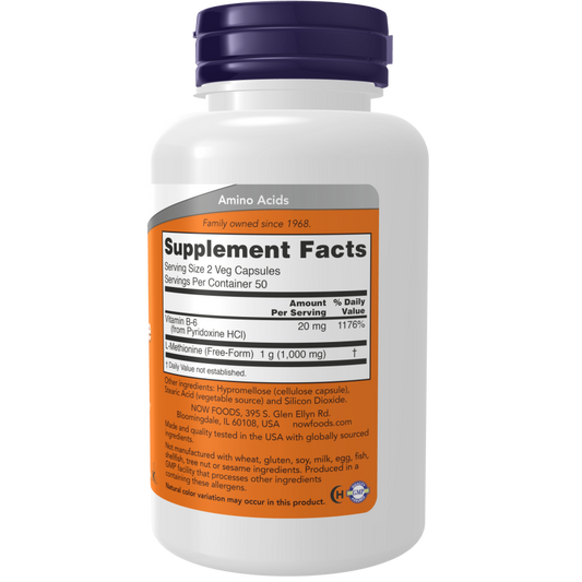 L-Methionine 500 mg Veg Capsules-Amino Acids-AlchePharma