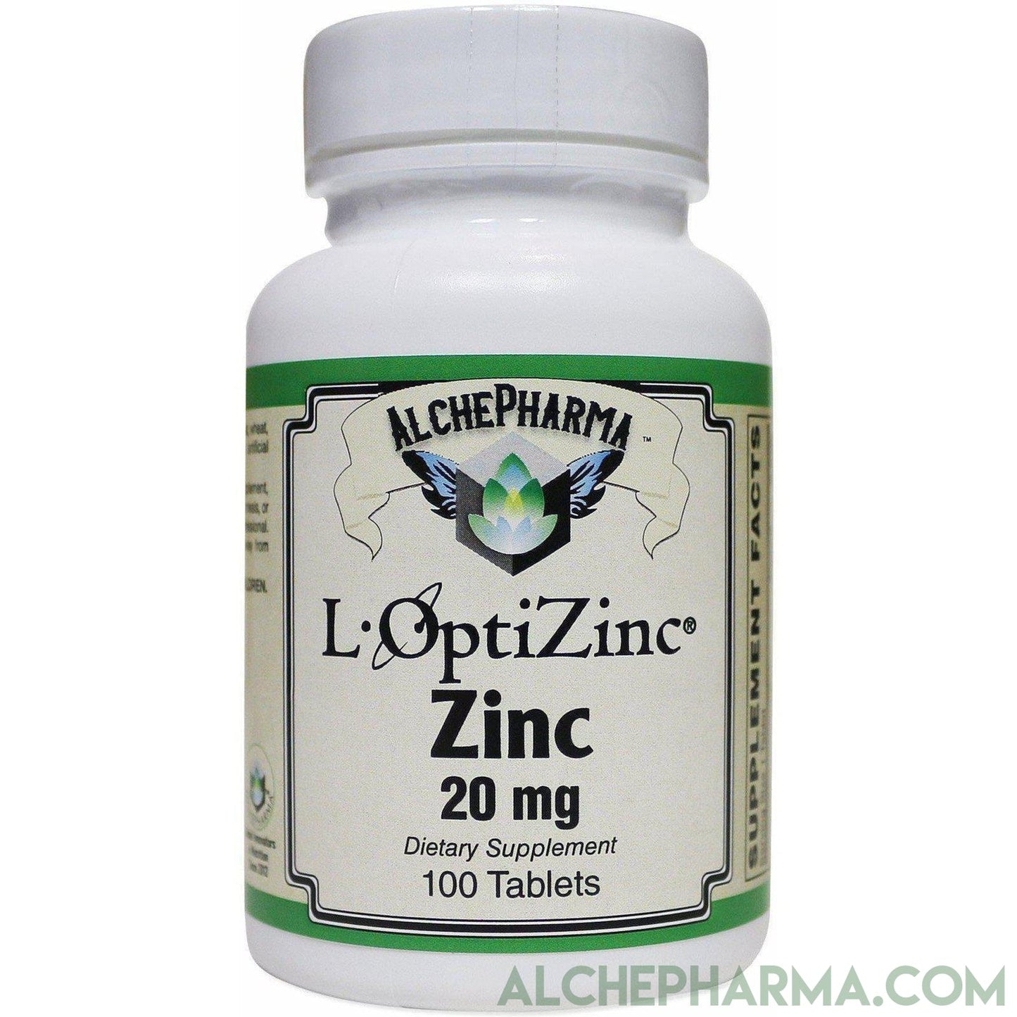 L-OptiZinc® 20mg Zinc as Mono-Methionine 100 Tablets [ L-OptiZinc® is The only high-Potency zinc Supplement FDA Approved Safe for Human Nutrition.] - AlchePharma
