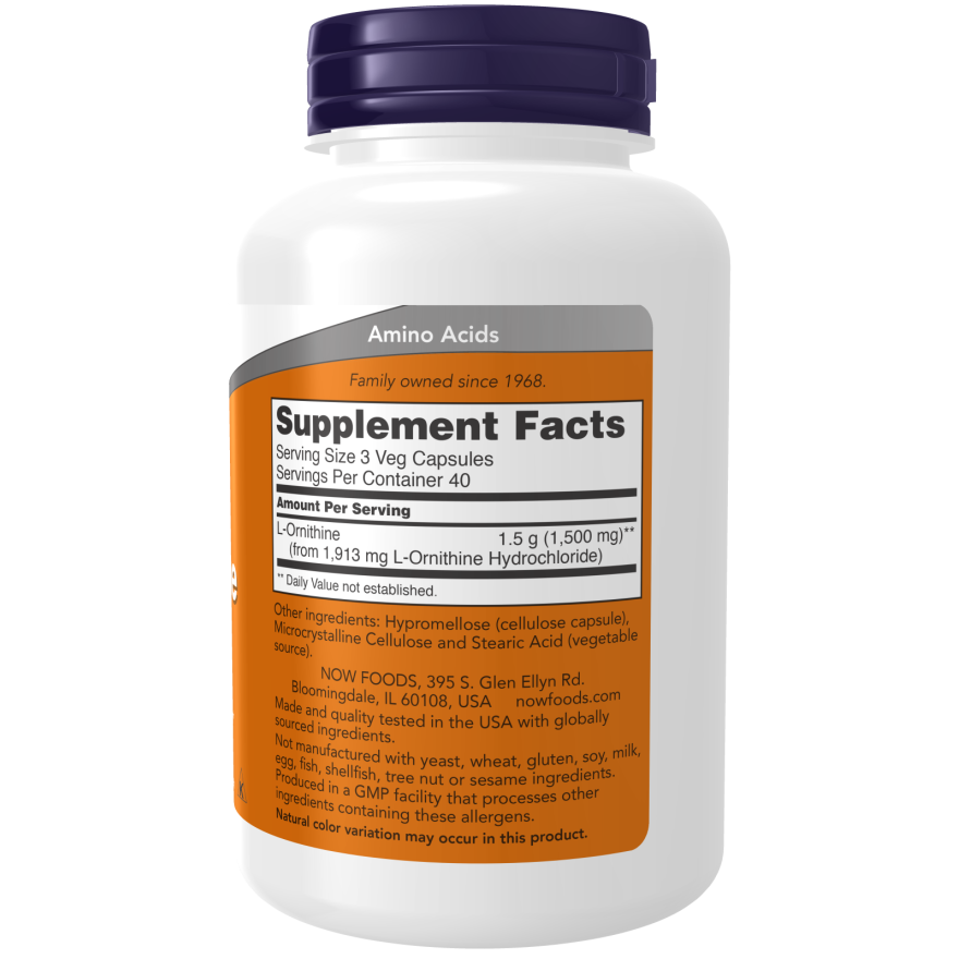 L-Ornithine 500 mg Veg Capsules-Amino Acids-AlchePharma