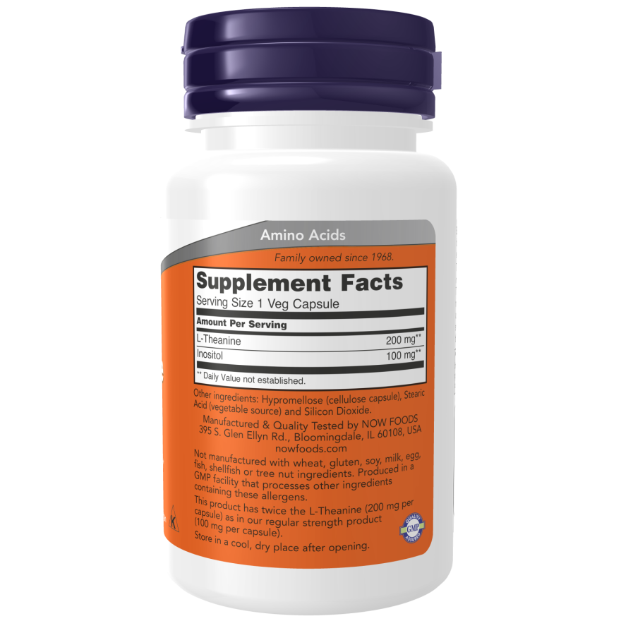 L-Theanine, Double Strength 200 mg Veg Capsules-Amino Acids-AlchePharma
