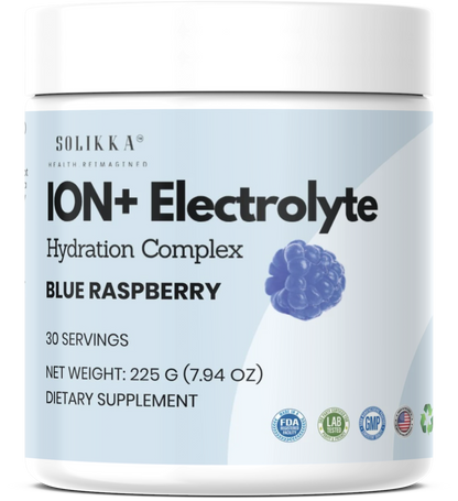 solikka ION+ Electrolyte Hydration Complex – Blue Raspberry (30 Servings)