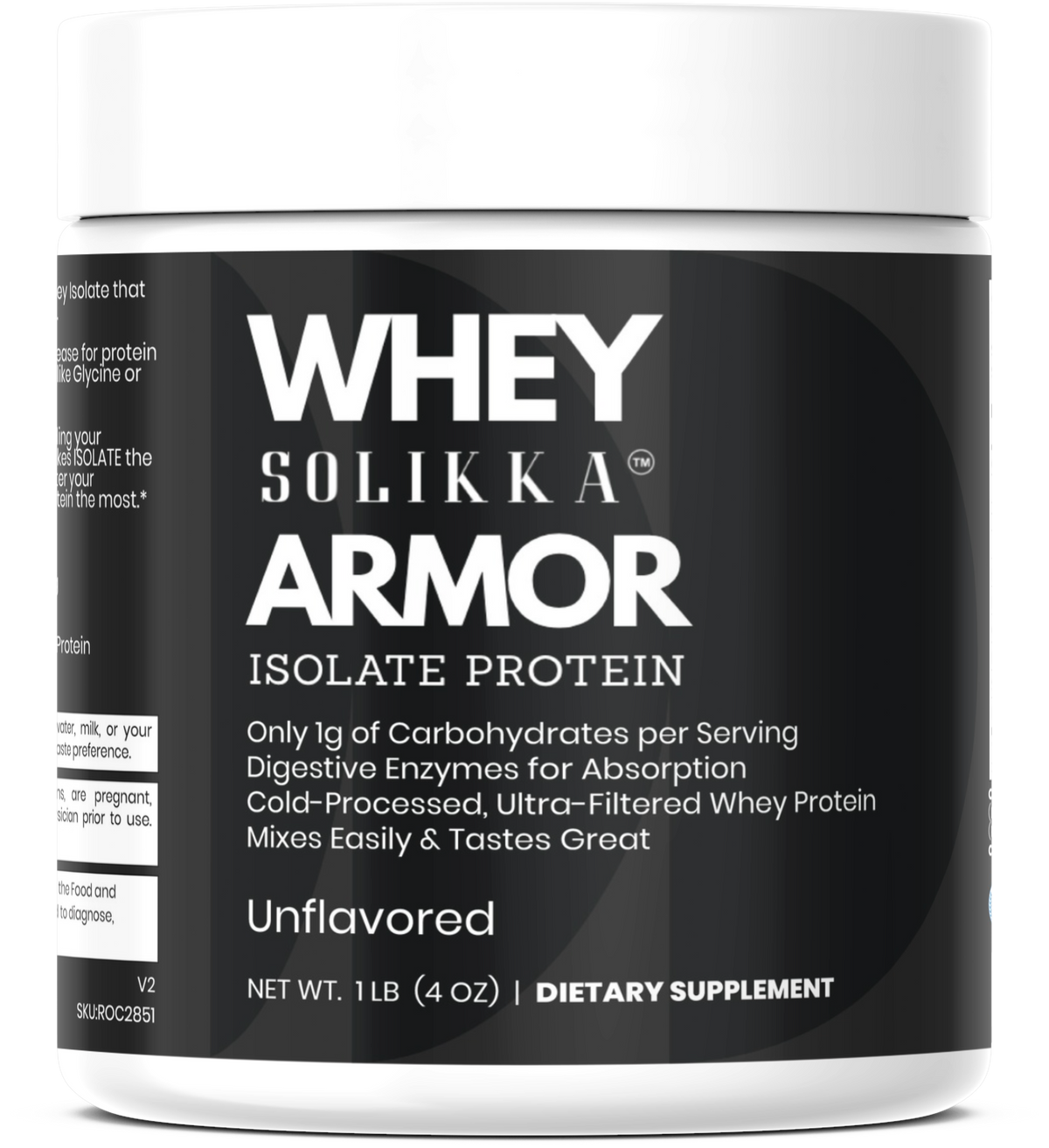 solikka Whey Armor Isolate Protein Powder – 100% Whey Isolate, Unflavored (1 lb / 16 Servings)