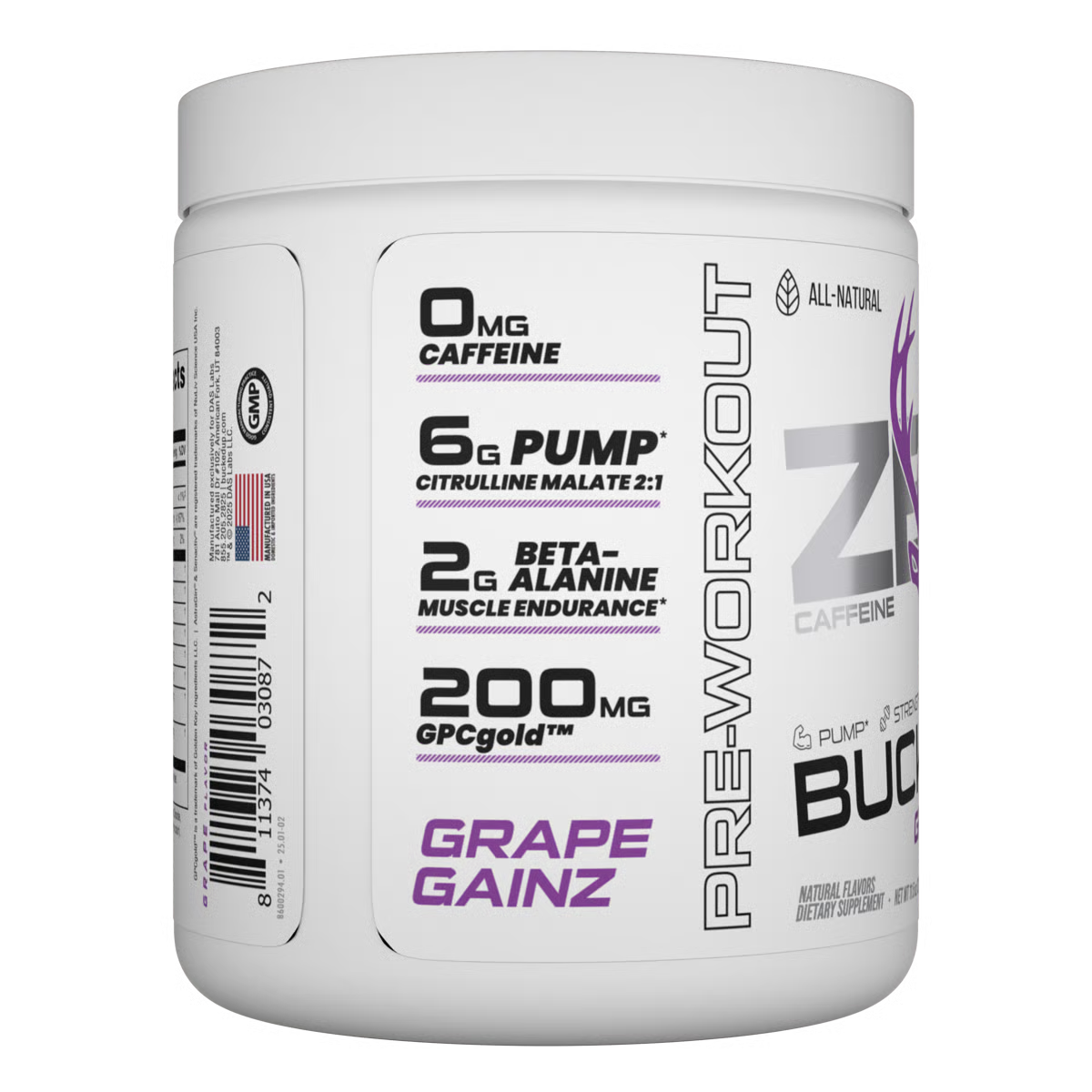 ZERO Non-Stim Pre-Workout Grape Gainz