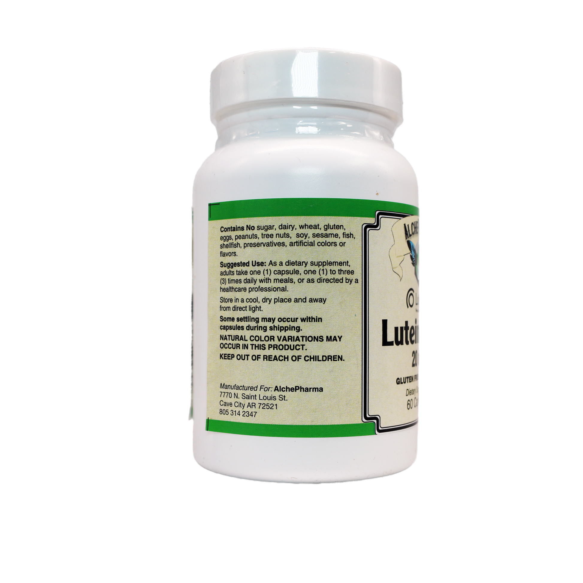 LUTEIN PLUS 20 MG ( crystalline free lutein ) w/ Zeaxanthin and Bilberry - Lutemax®-Vision-AlchePharma