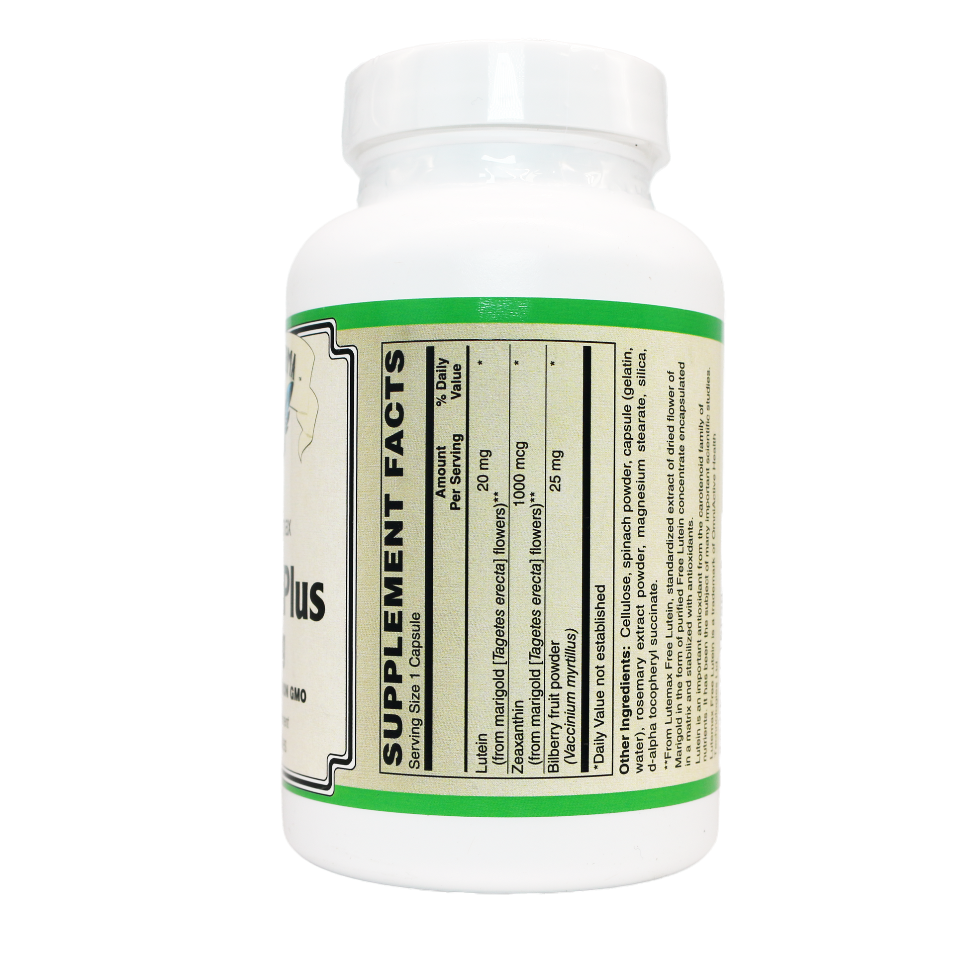 LUTEIN PLUS 20 MG ( crystalline free lutein ) w/ Zeaxanthin and Bilberry - Lutemax®-Vision-AlchePharma