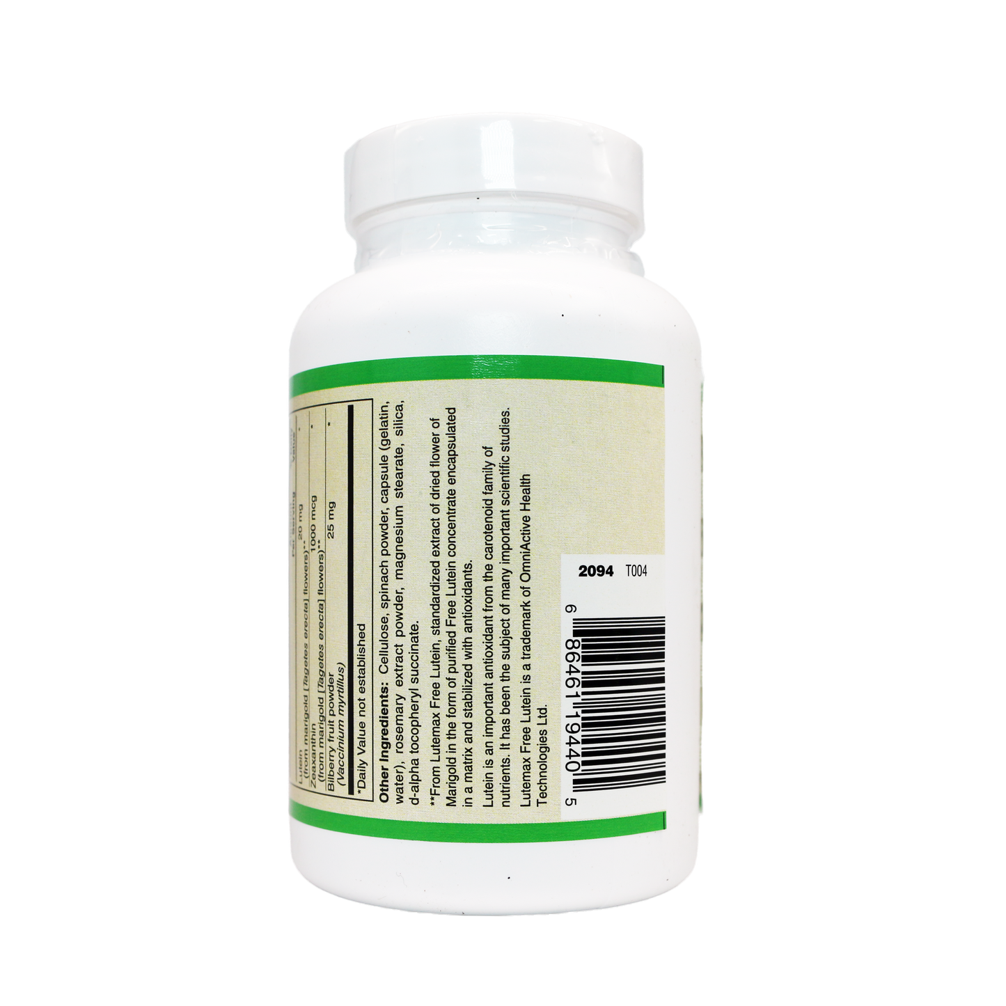 LUTEIN PLUS 20 MG ( crystalline free lutein ) w/ Zeaxanthin and Bilberry - Lutemax®-Vision-AlchePharma