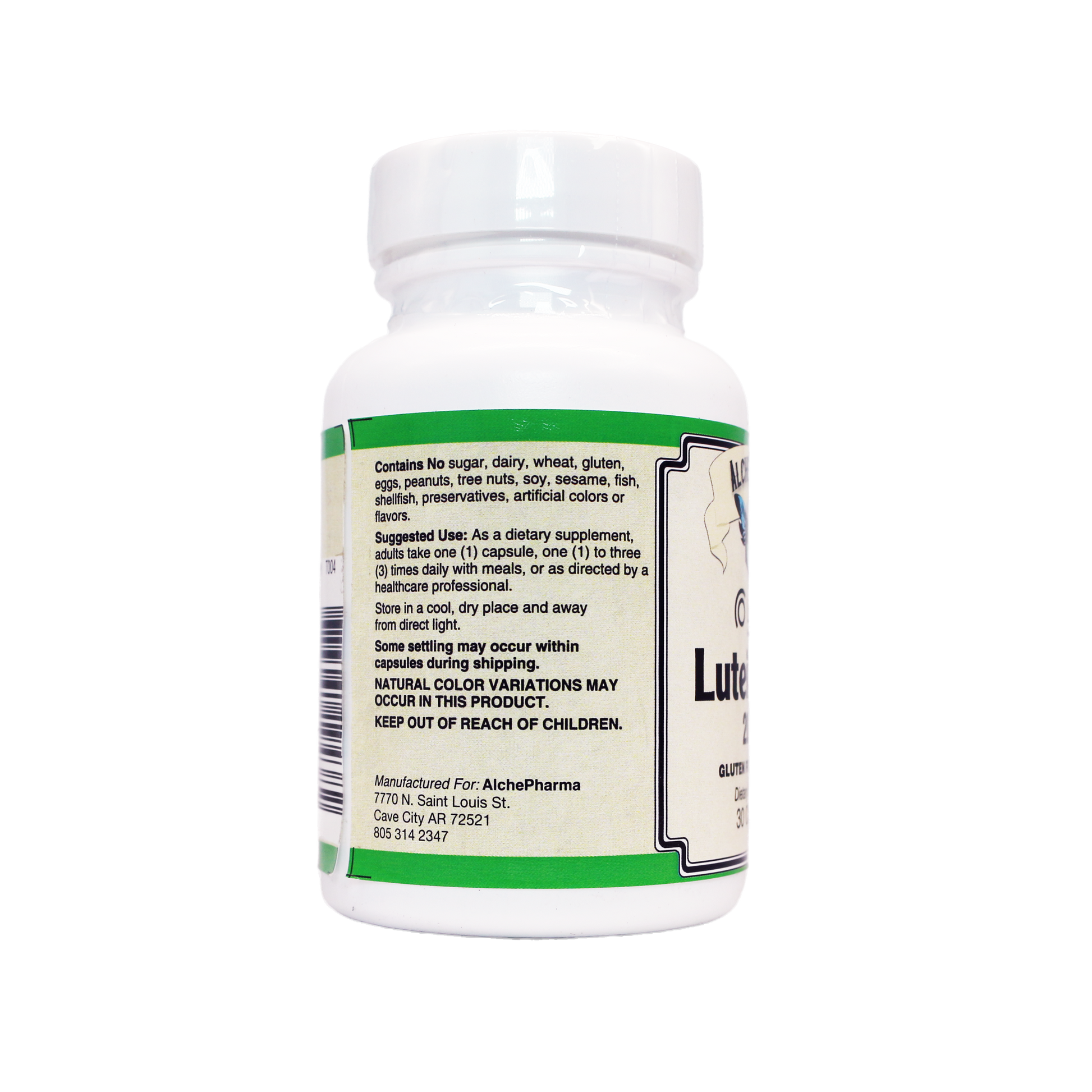 LUTEIN PLUS 20 MG ( crystalline free lutein ) w/ Zeaxanthin and Bilberry - Lutemax®-Vision-AlchePharma