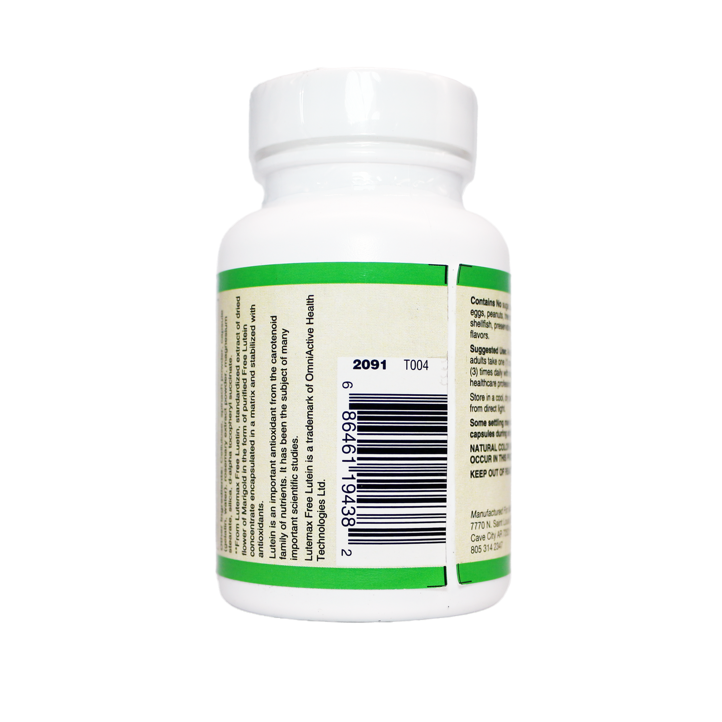 LUTEIN PLUS 20 MG ( crystalline free lutein ) w/ Zeaxanthin and Bilberry - Lutemax®-Vision-AlchePharma