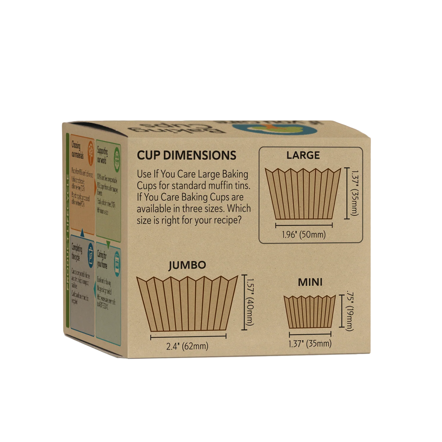 Baking Cups - Compostable/UnBleached - 60 Cups
