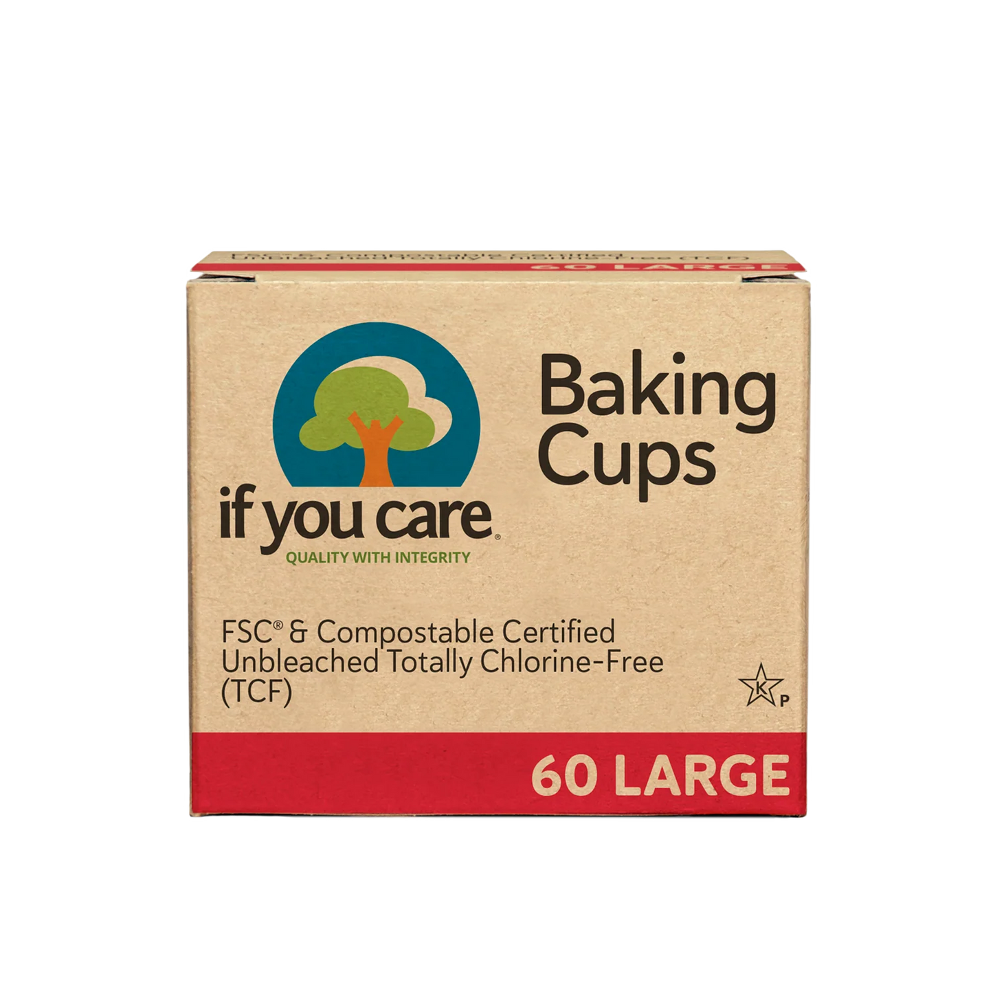 Baking Cups - Compostable/UnBleached - 60 Cups