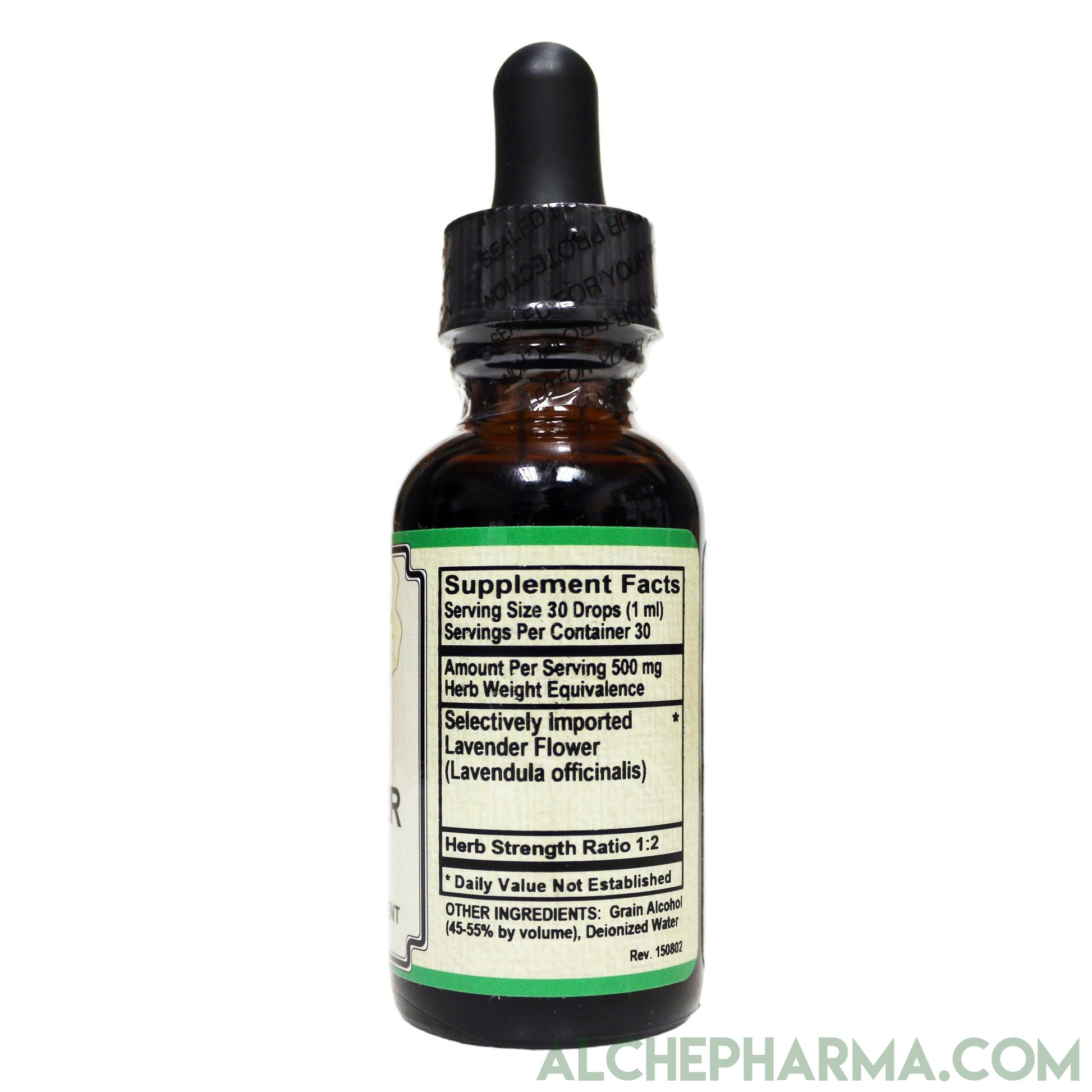 Lavender Flower Tincture ( PARVE ) 1 oz. [ 30 drops = 500 mg Herb Weight Equivalence ] 30 servings-Tinctures-AlchePharma