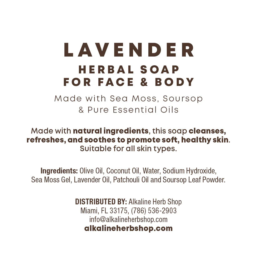 Sea Moss, Soursop, & Lavender Soap Bar - 6 Oz