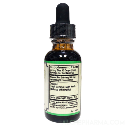 Lemon Balm Fresh Organic Tincture (Melissa officinalis) HSR 1:2 Parve k-1604-Herb Tincture-AlchePharma