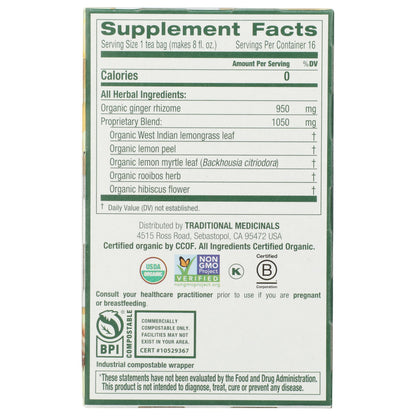 Lemon Ginger Tea, Organic-Herbal Teas-AlchePharma