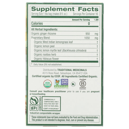 Lemon Ginger Tea, Organic-Herbal Teas-AlchePharma