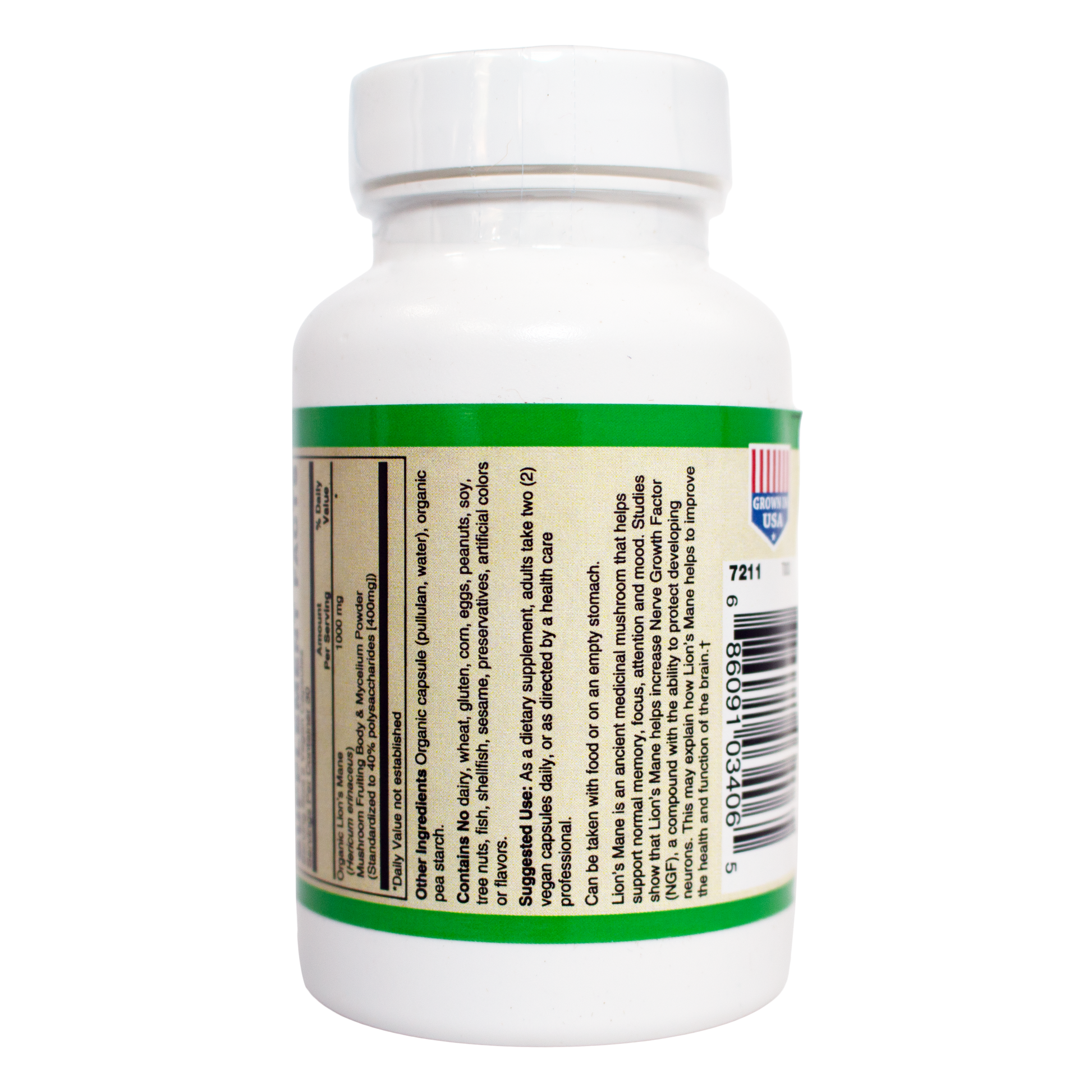 Lion's Mane Mushroom ( Organic ) 55% Polysaccharides Vegan Capsules-Medicinal Mushrooms-AlchePharma