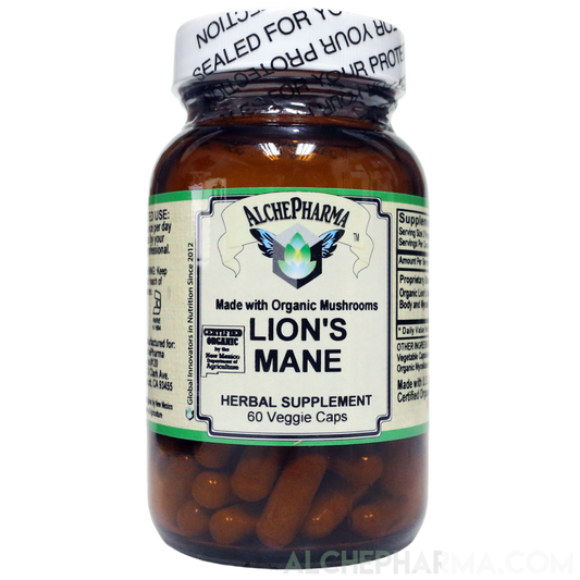 Lion's Mane Mushroom - Organic Blend of Fruiting Body and Mycelia-Medicinal Mushrooms-AlchePharma