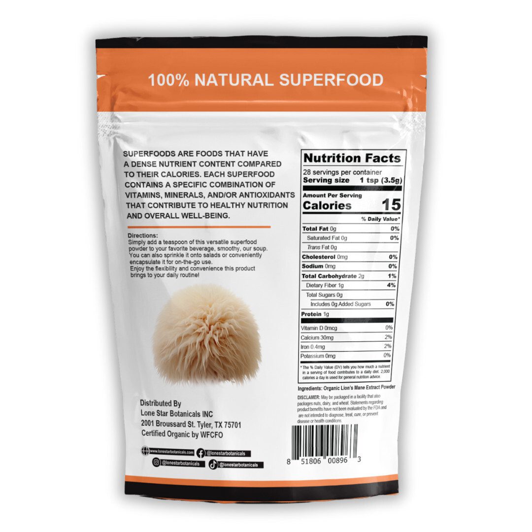 Lion’s Mane - Mushroom Extract Powder – 100g