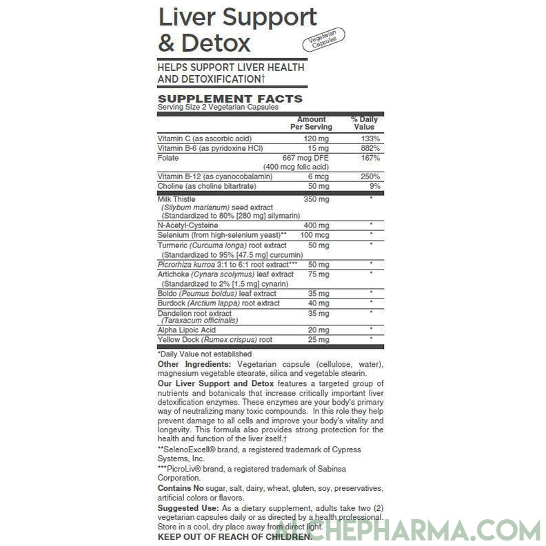 Liver Support and Detox w/ Nutrients and Botanicals Support for Liver Detoxification Enzymes-Liver Support-AlchePharma