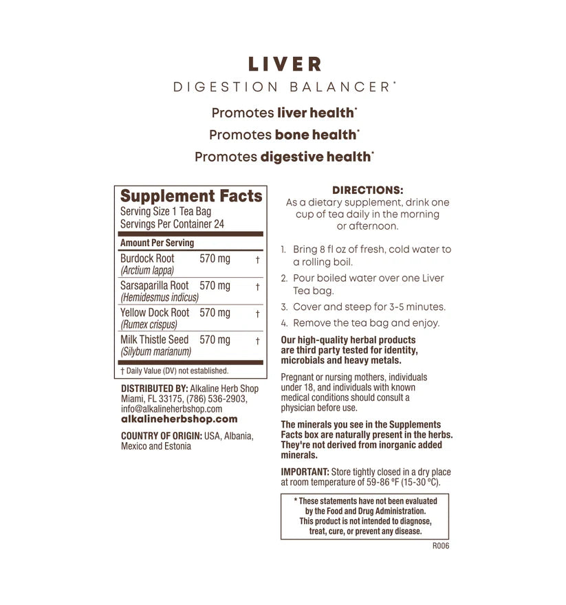 Liver Supplement Tea - 24 Tea Bags