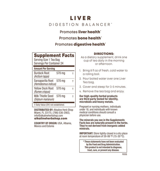 Liver Supplement Tea - 24 Tea Bags