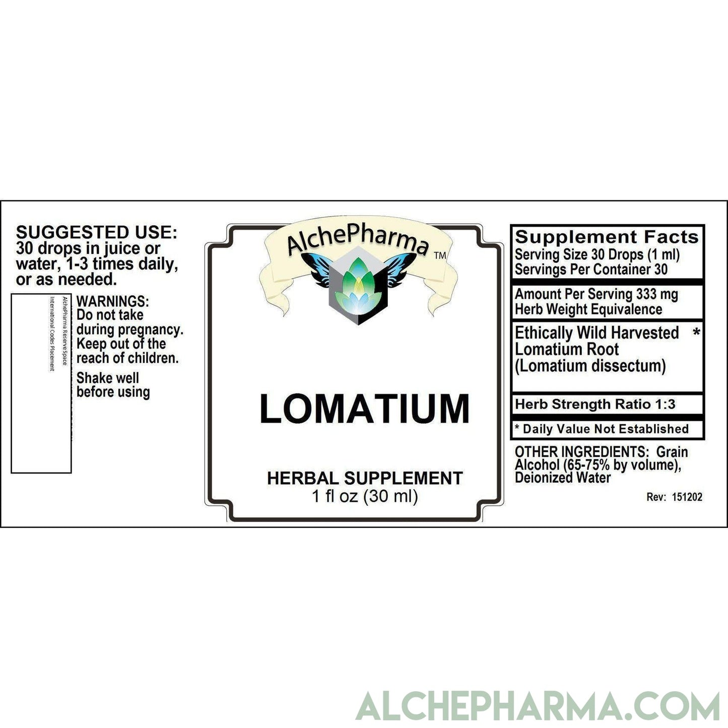 Lomatium Root Tincture, Professionally Rated Herb Strength Ratio1:3 Wild Harvested-Herb-AlchePharma