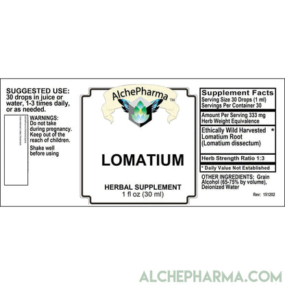 Lomatium Root Tincture, Professionally Rated Herb Strength Ratio1:3 Wild Harvested-Herb-AlchePharma