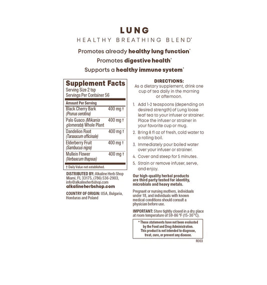 Lung Supplement Tea - 24 Tea Bags