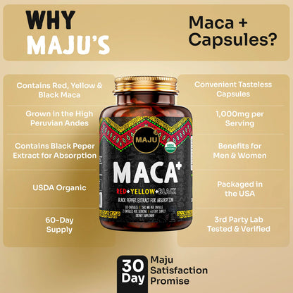 MAJU Organic Maca Plus Capsules (120ct)