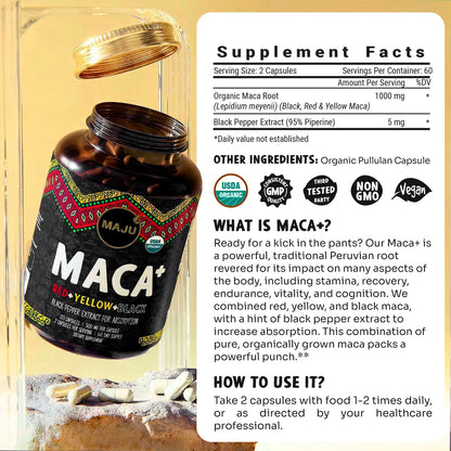 MAJU Organic Maca Plus Capsules (120ct)
